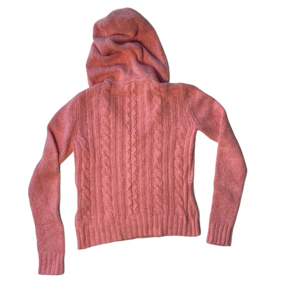 LILU Women’s Hooded Pink Soft Cable Knit Sweater - Size L - Picture 2 of 2